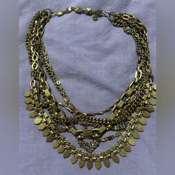 Stella And Dot 5-in-1 Gold Layered Statement Sutton Necklace - Picture 1 of 10